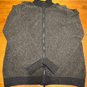 Phil Petter Double Zip‎ Cardigan Sweater Jacket Merino Bouclé Sz XL